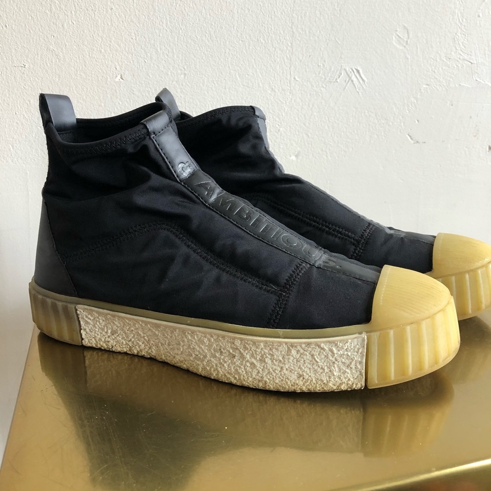 Zara neoprene ankle booties 40 Rick Owens inspired